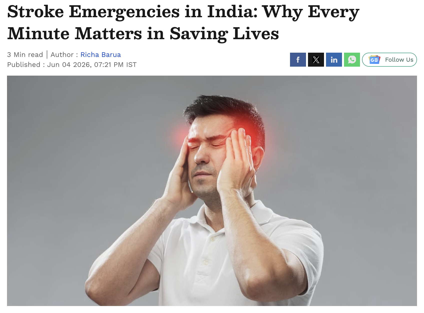 Stroke Emergencies in India: Why Every Minute Matters in Saving Lives
